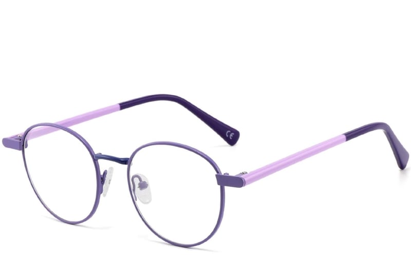 Oval Purple Metal Glasses #BS2425-0476