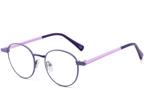 Oval Purple Metal Glasses #BS2425-0476