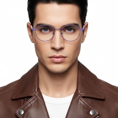 Gafas ovaladas de metal morado #BS2425-0476