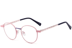 Oval Pink Metal Glasses #BS2425-0477