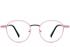 Oval Pink Metal Glasses #BS2425-0477