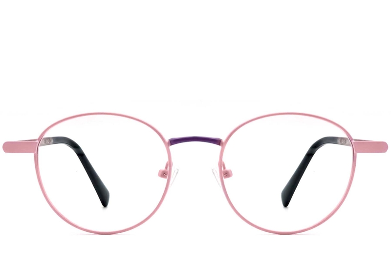 Oval Pink Metal Glasses #BS2425-0477