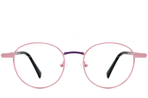 Oval Pink Metal Glasses #BS2425-0477