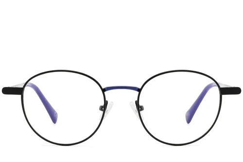 Lunettes ovales en métal bleu #BS2425-0480