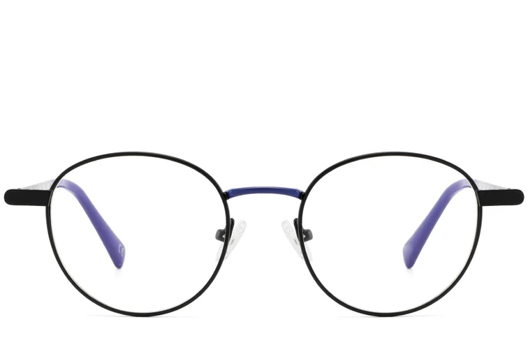 Lunettes ovales en métal bleu #BS2425-0480