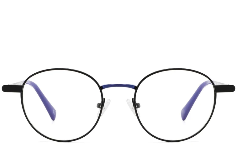 Oval Blue Metal Glasses #BS2425-0480