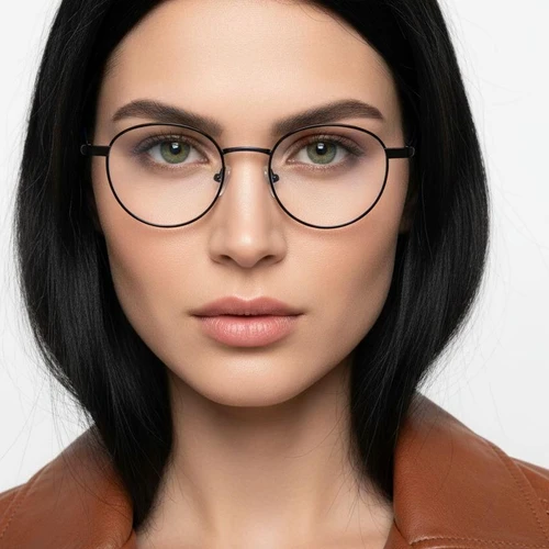 Gafas ovaladas de metal azul #BS2425-0480