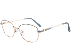 Rectangular Green Metal Glasses #BS2425-0481