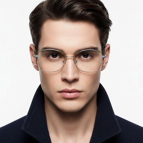 Rectangular Green Metal Glasses #BS2425-0481