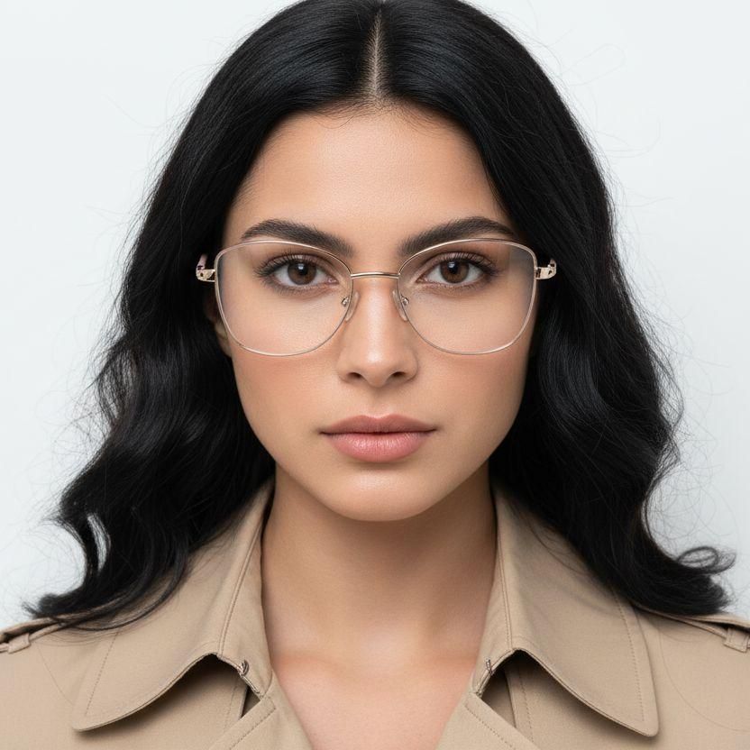 Schmetterlingsrosa Metallbrille #BS2425-0482