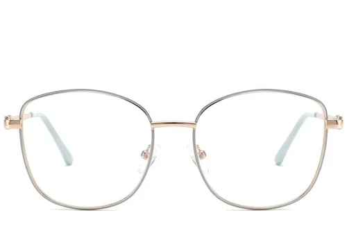 Lunettes papillon en métal bleu #BS2425-0497