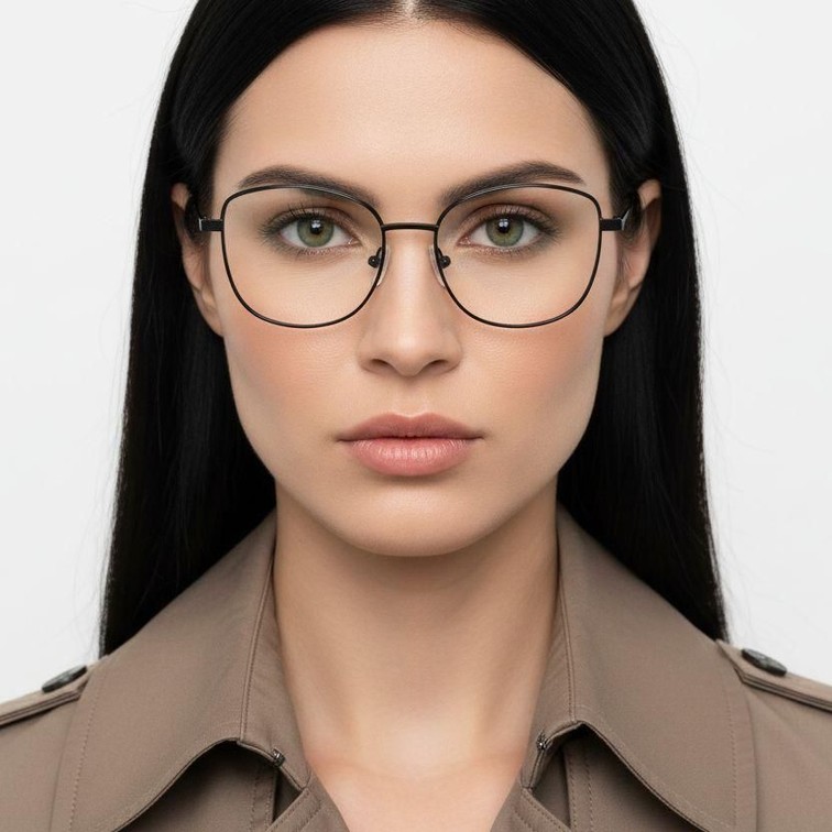Butterfly-Brille aus schwarzem Metall #BS2425-0498