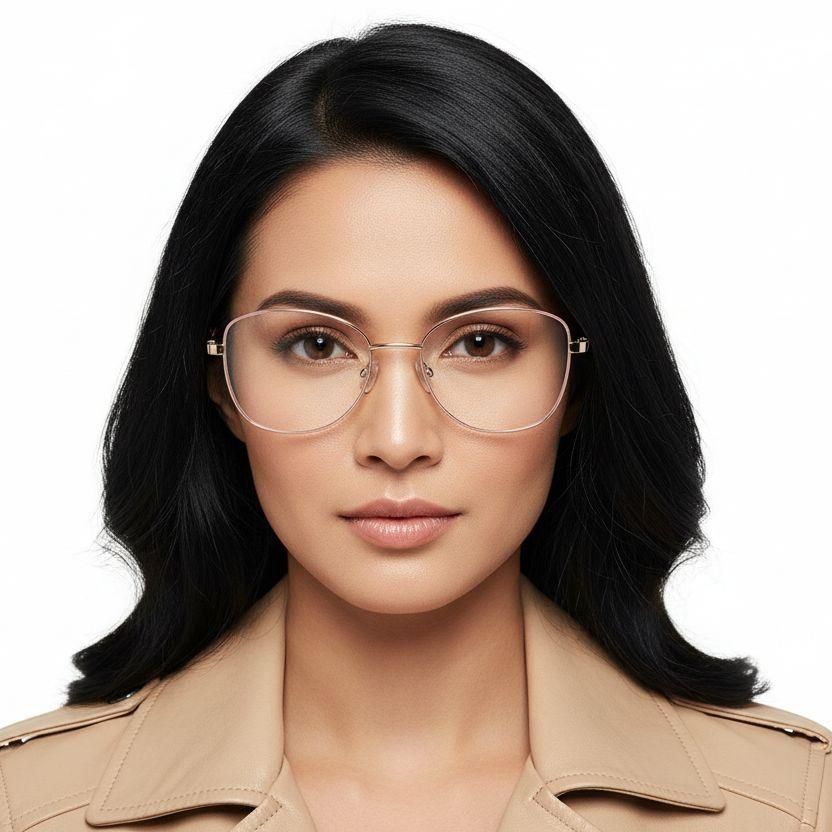 Schmetterlingsrosa Metallbrille #BS2425-0500