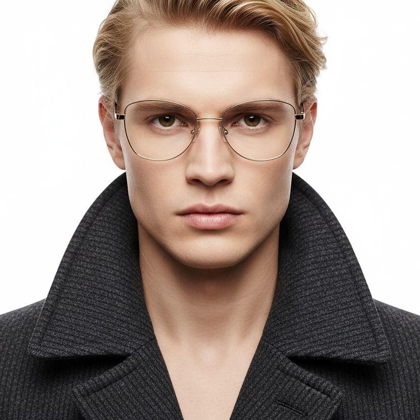 Gafas de metal dorado con forma de mariposa #BS2425-0501