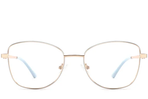 Lunettes papillon en métal bleu #BS2425-0503