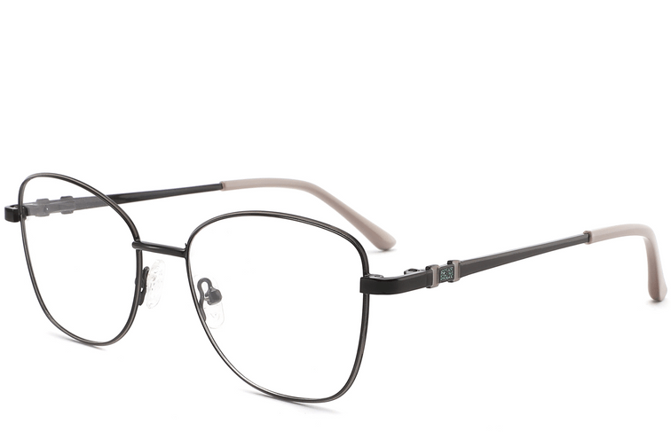 Butterfly-Brille aus schwarzem Metall #BS2425-0504