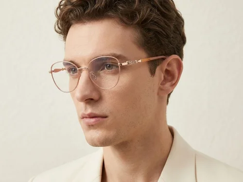 Lunettes papillon en métal rouge #BS2425-0506