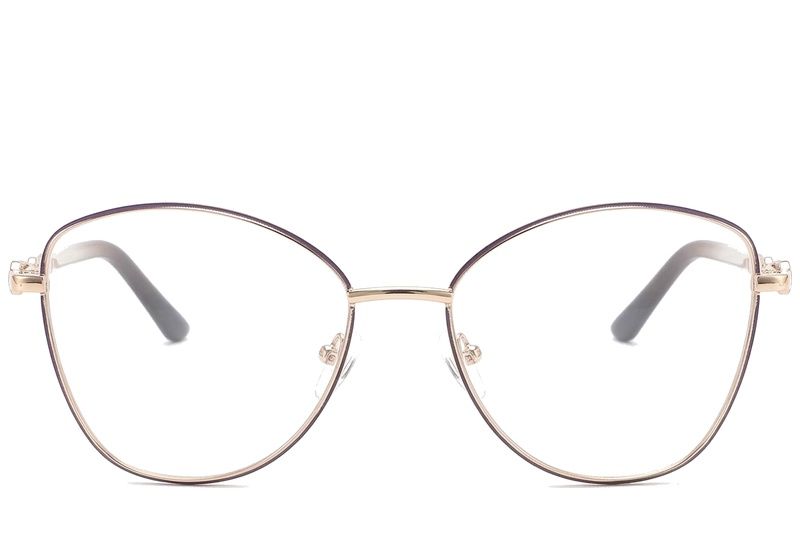 Gouden metalen bril met vlinderdesign #BS2425-0508