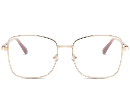 Lunettes rectangulaires en métal rouge #BS2425-0518