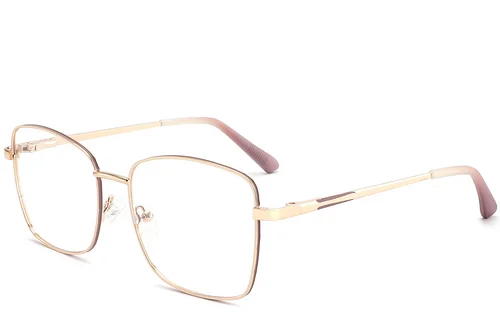 Lunettes rectangulaires en métal rouge #BS2425-0518