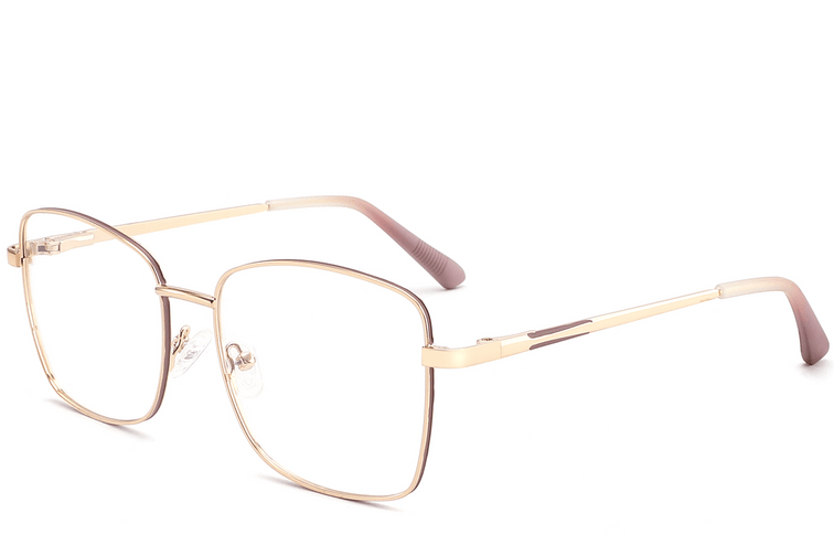 Rectangular Red Metal Glasses #BS2425-0518
