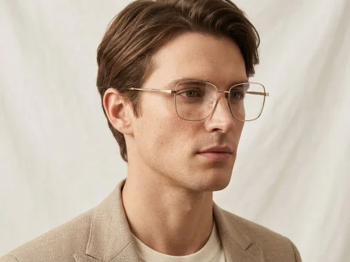 Lunettes rectangulaires en métal gris #BS2425-0519