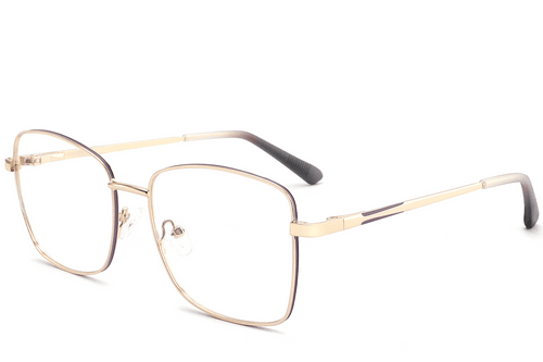 Lunettes rectangulaires en métal doré #BS2425-0520