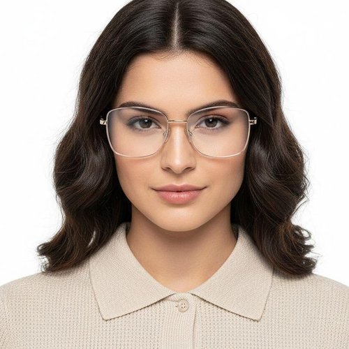 Lunettes rectangulaires en métal doré #BS2425-0520