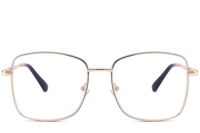 Lunettes rectangulaires en métal violet #BS2425-0521