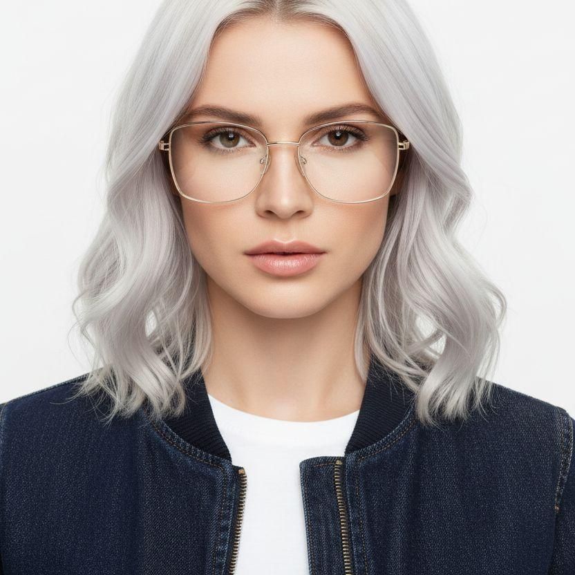 Rectangular Purple Metal Glasses #BS2425-0521