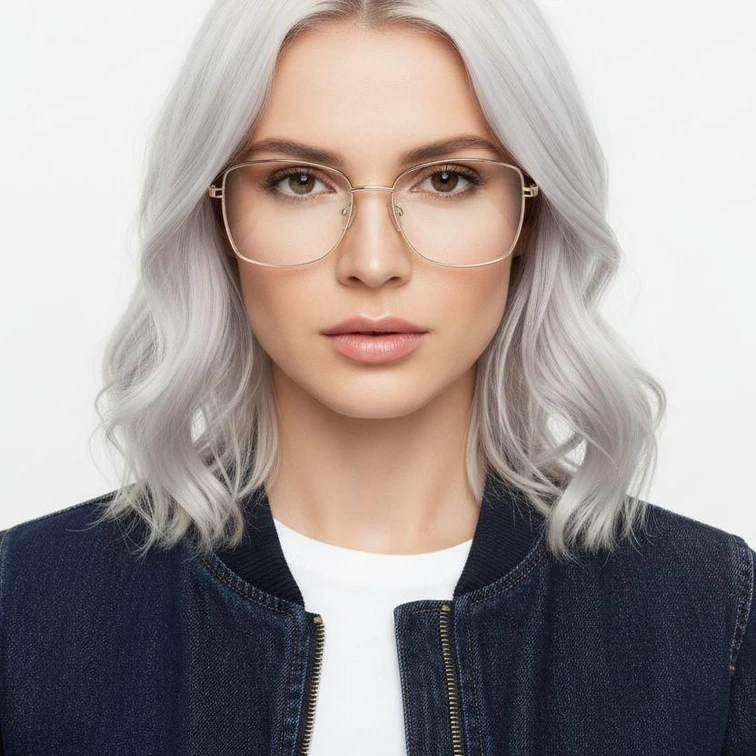 Rectangular Purple Metal Glasses #BS2425-0521