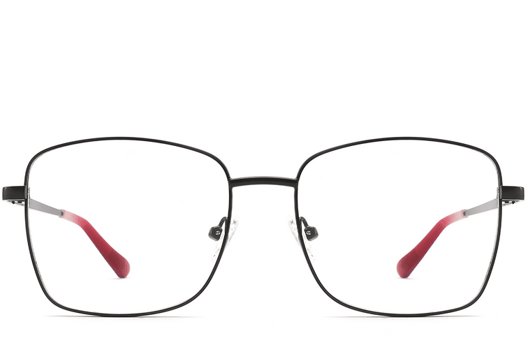 Gafas rectangulares de metal negro #BS2425-0523