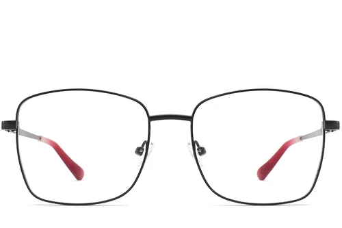 Rectangular Black Metal Glasses #BS2425-0523