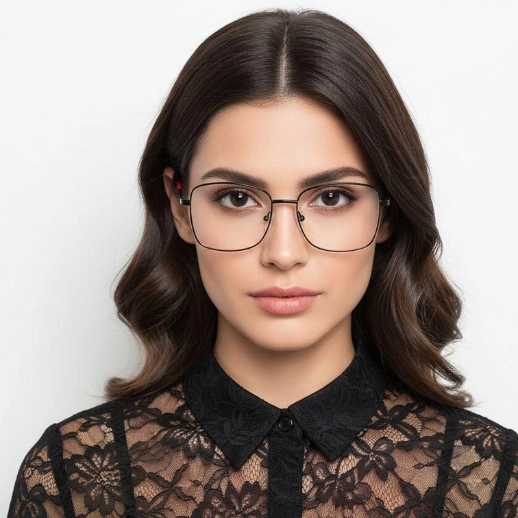 Rectangular Black Metal Glasses #BS2425-0523
