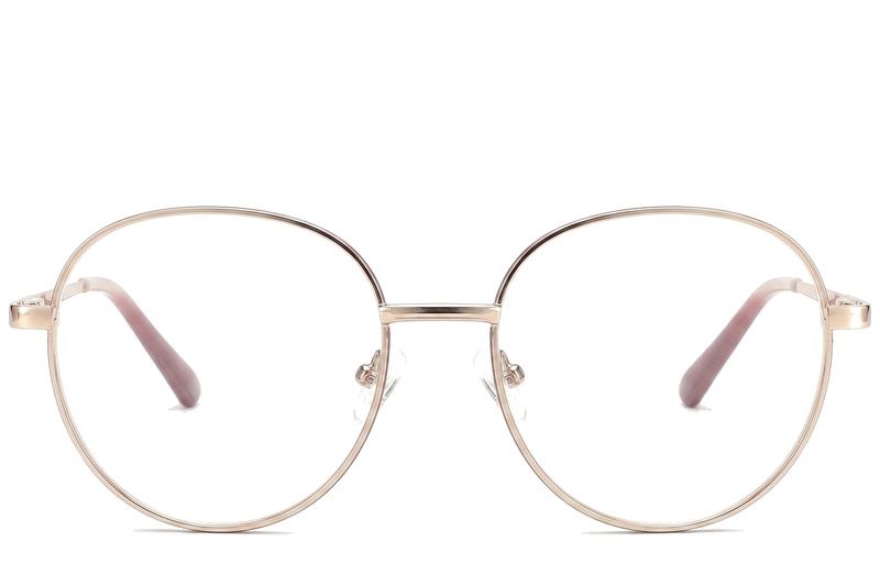 Oval Red Metal Glasses #BS2425-0524