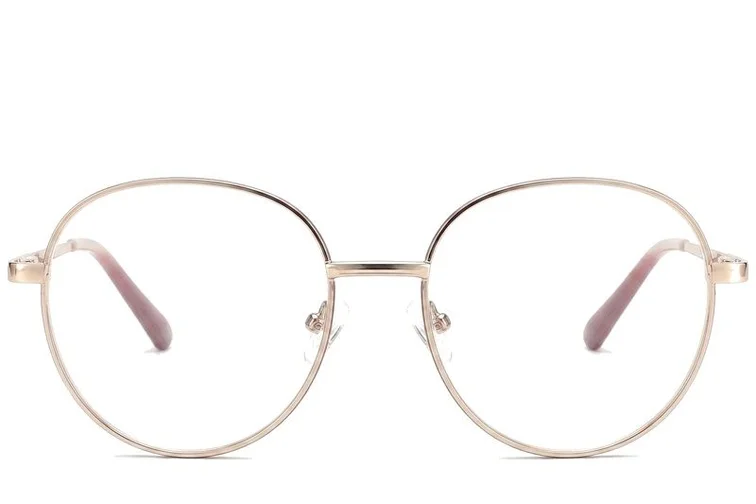 Oval Red Metal Glasses #BS2425-0524