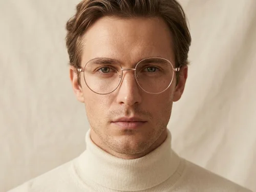 Lunettes ovales en métal rouge #BS2425-0524