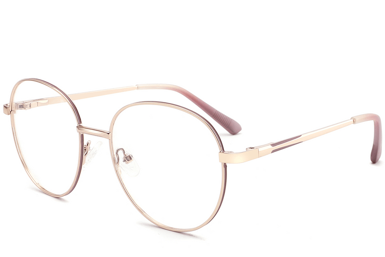Oval Red Metal Glasses #BS2425-0524