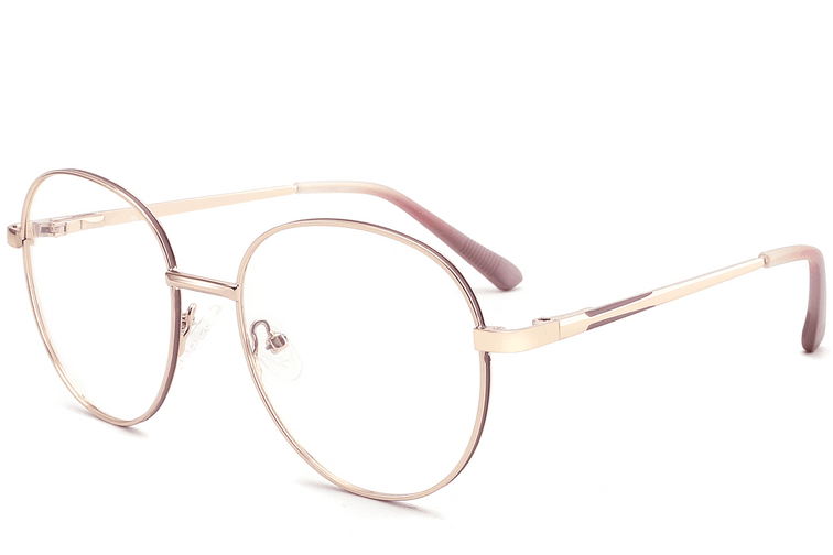 Oval Red Metal Glasses #BS2425-0524