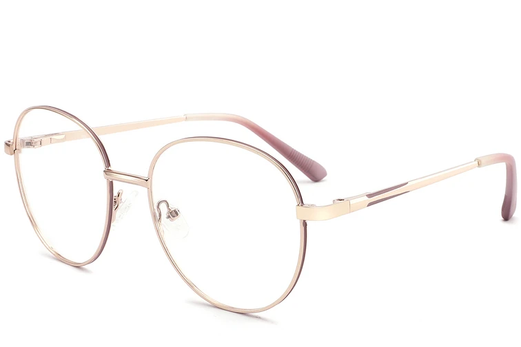 Oval Red Metal Glasses #BS2425-0524