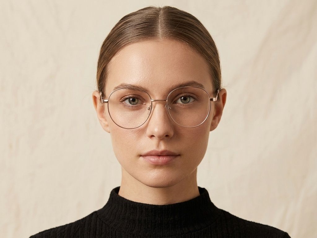 Gafas ovaladas de metal gris #BS2425-0525