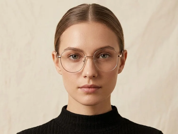 Oval Gray Metal Glasses #BS2425-0525
