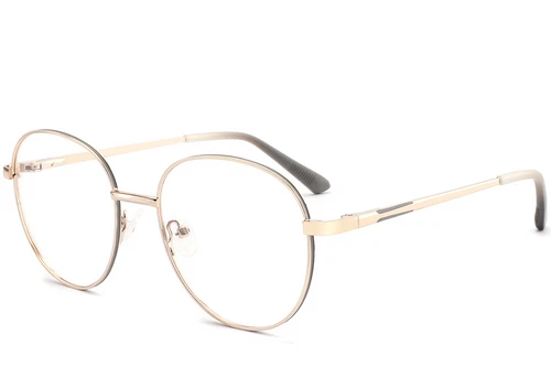 Oval Gray Metal Glasses #BS2425-0525