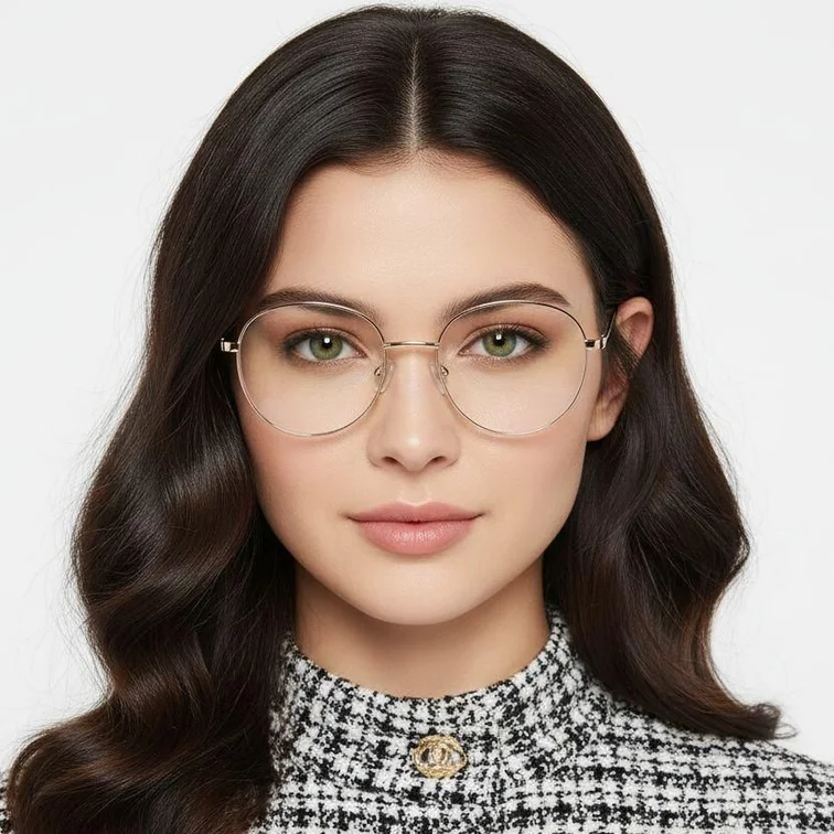 Oval Gray Metal Glasses #BS2425-0525