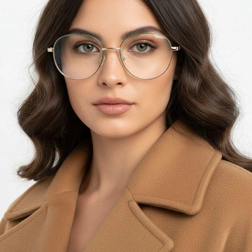 Oval Green Metal Glasses #BS2425-0528