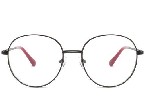 Lunettes ovales en métal noir #BS2425-0529