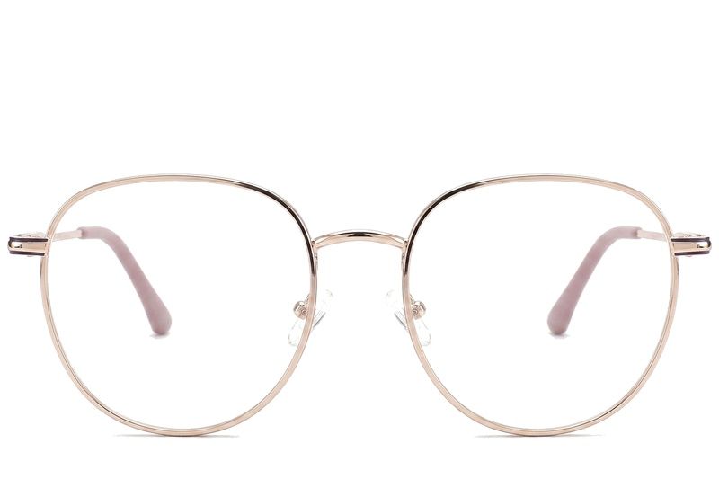 Oval Pink Metal Glasses #BS2425-0530