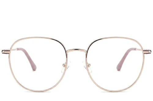 Lunettes ovales en métal rose #BS2425-0530