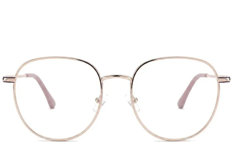 Oval Pink Metal Glasses #BS2425-0530