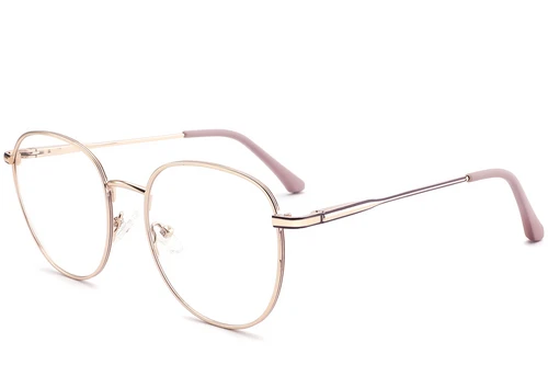 Oval Pink Metal Glasses #BS2425-0530